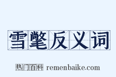 雪氅反义词是什么意思的图片